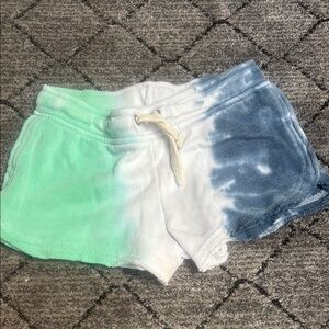 Vintage Havana Green and White Tie-Dye Shorts